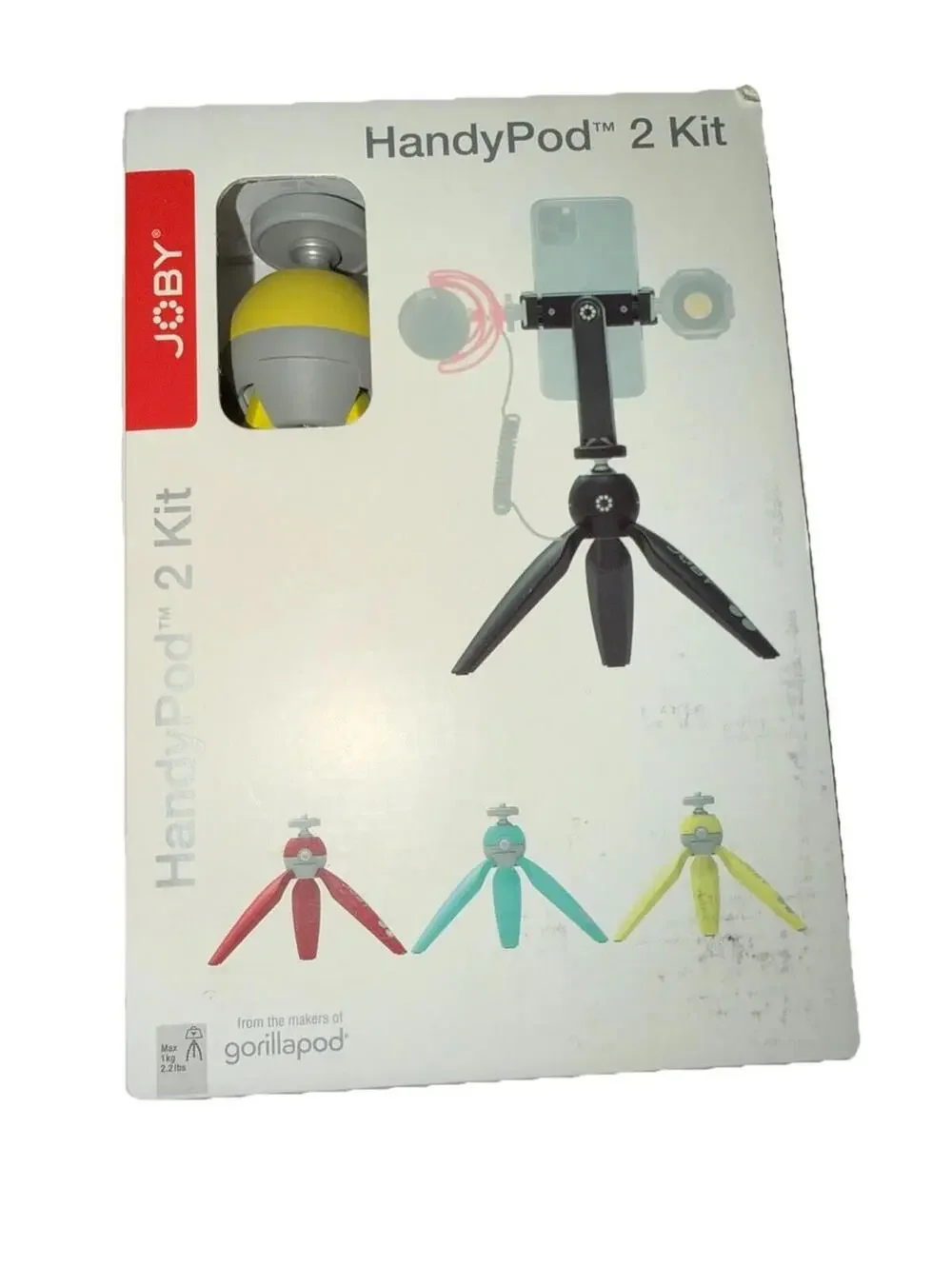 Joby HandyPod 2 Kit, Table Top Tripod with GripTight 360 Phone Mount Yellow